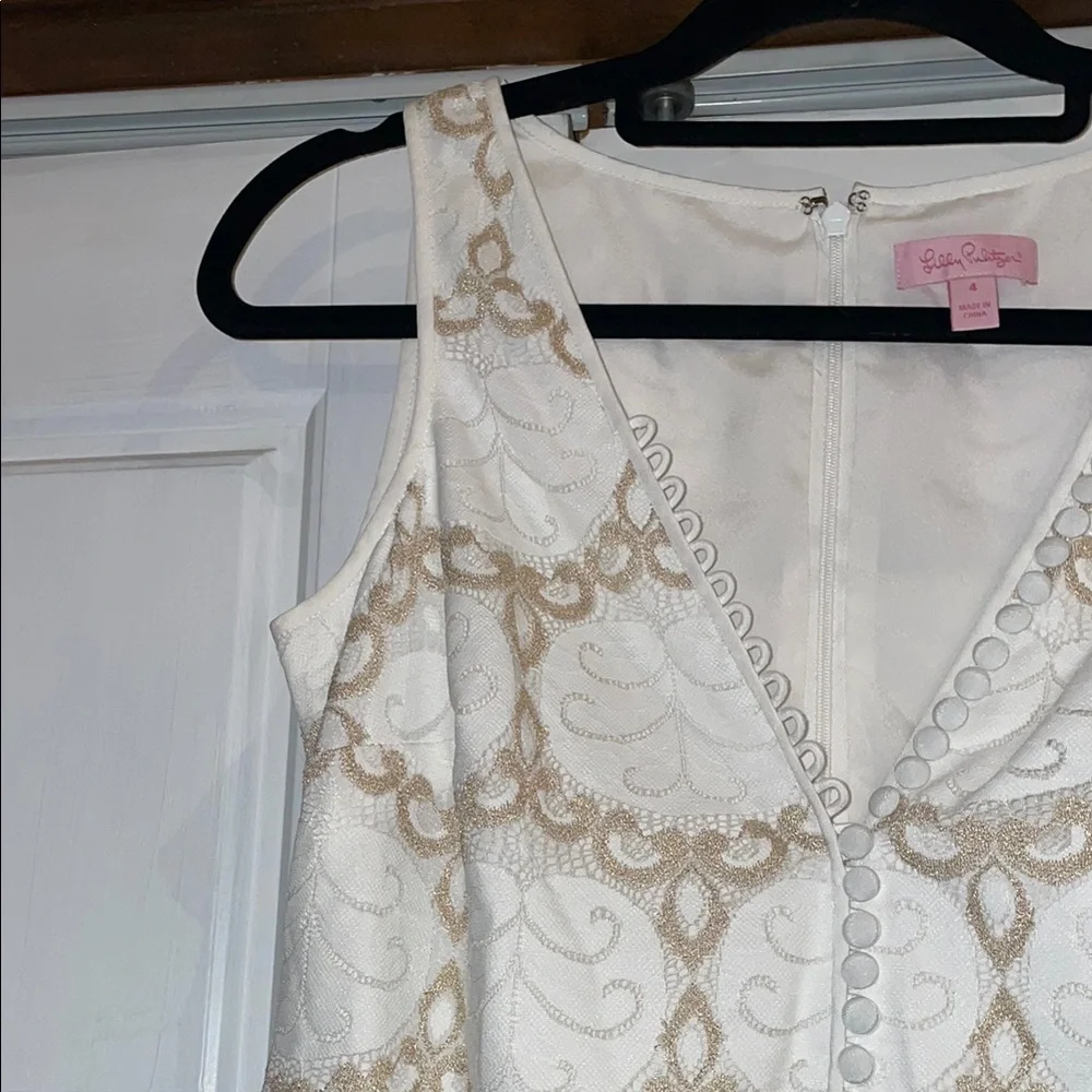 Lilly Pulitzer White Dress with Pink Tag - Picture 3 of 10